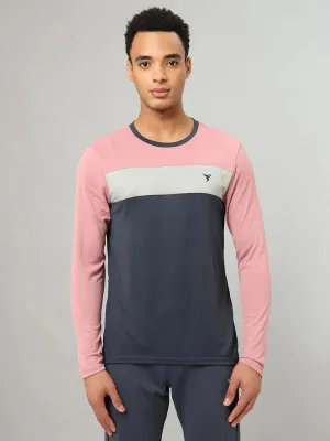 Tear Resistant Knit Men Colorblock Slim Fit Crew Neck T-shirt with MATPIQ