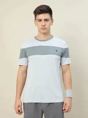 Roomy Waist Men Colorblock Slim Fit Crew Neck T-shirt with TECHNO COOL 