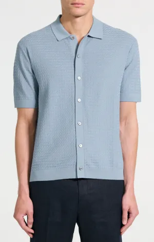 Theory Cairn Short Sleeve Shirt in Cotton - Rainstorm Lightweight clothing
