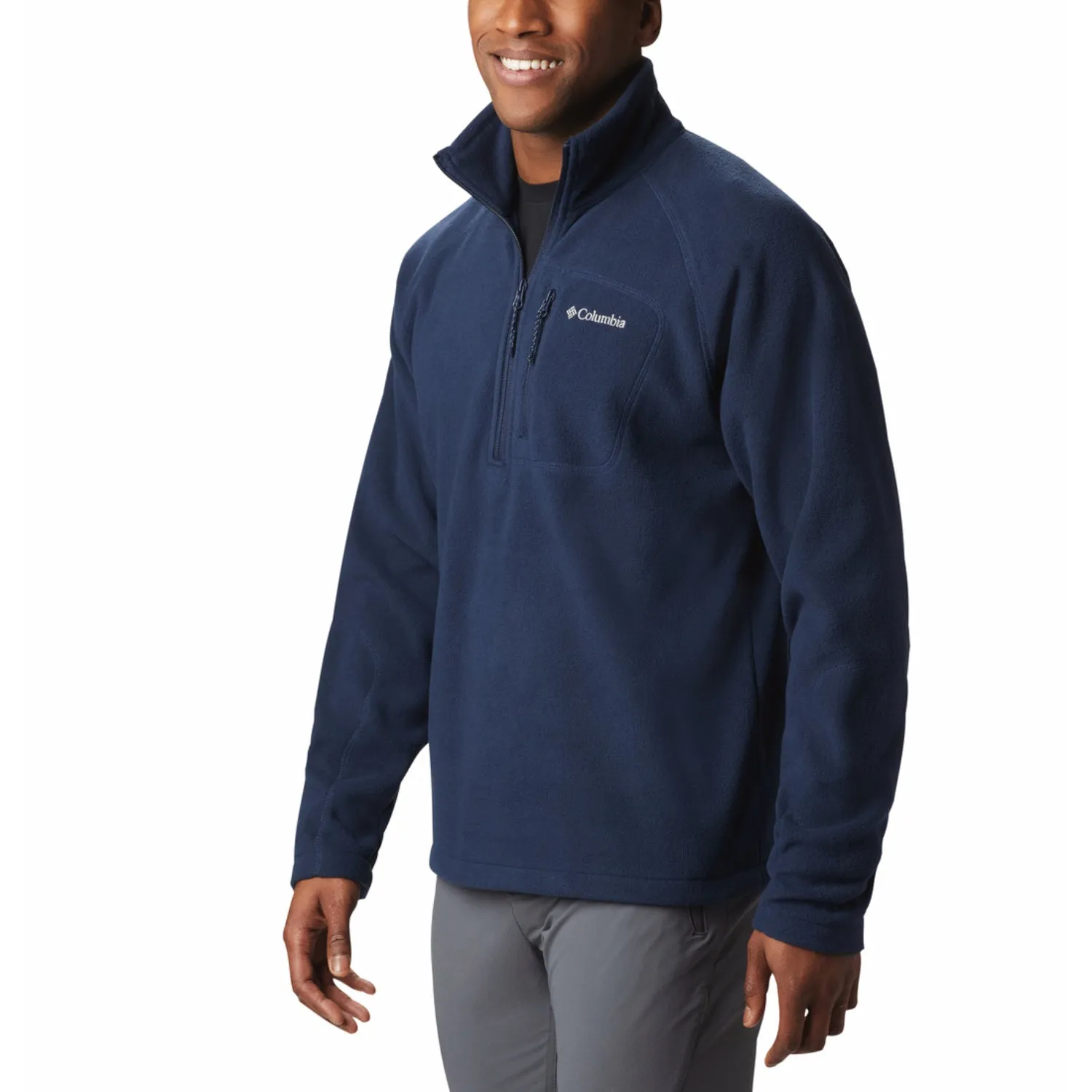 Columbia Men Blue Fast Trek III Half Zip Fleece Performance Layer