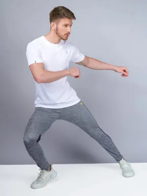 Double Layered Edging Men Melange Slim Fit Trackpants with TECHNO GUARD