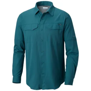 Columbia Men Green Silver Ridge Lite Long Sleeve Shirt (Sun Protection) Smile Ease