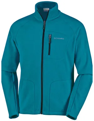 Relaxed Look Two Tone Trim Columbia Men Green Fast Trek II Full Zip Fleece