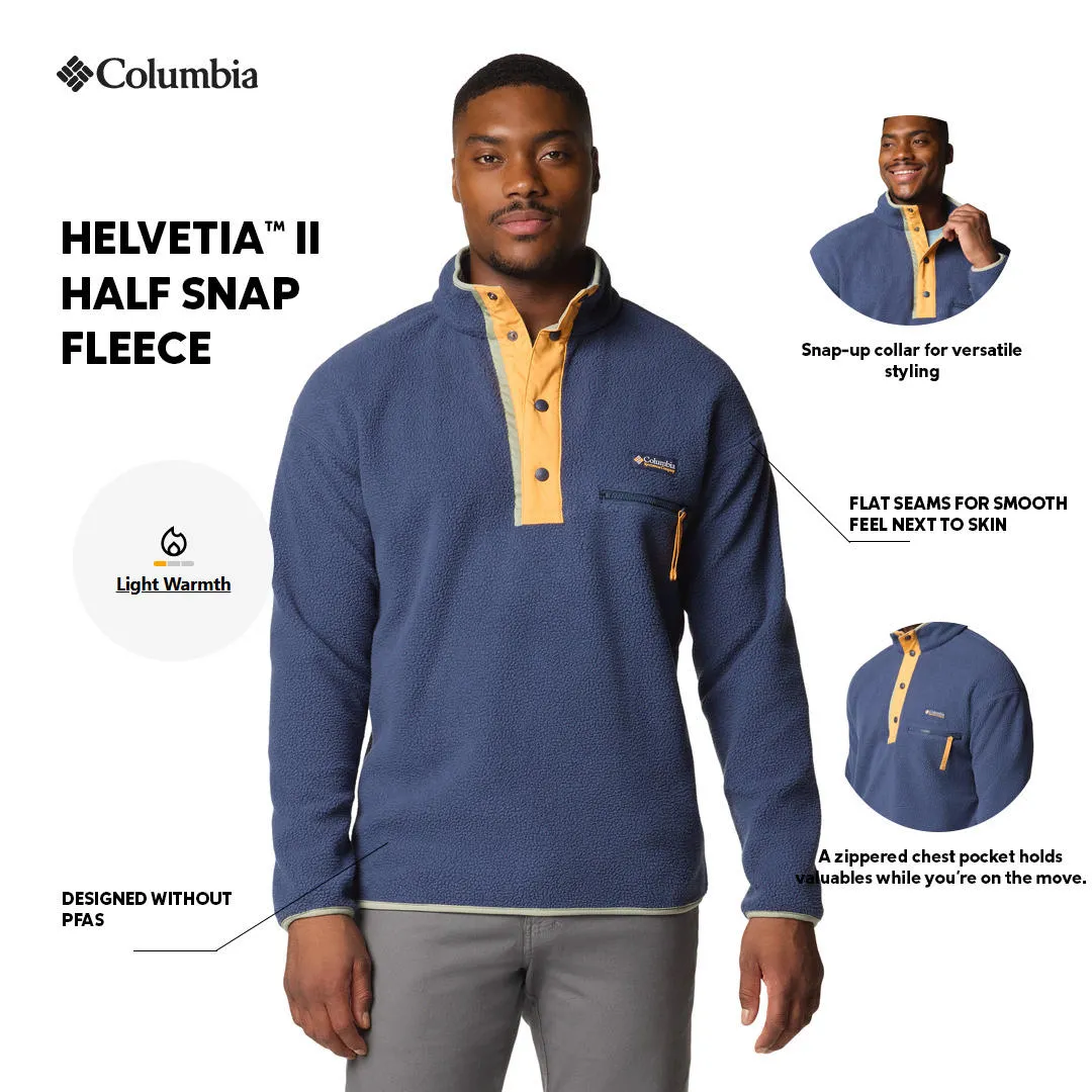 Ventilated Underarm Columbia Men Navy Blue Helvetia II Half Snap Fleece
