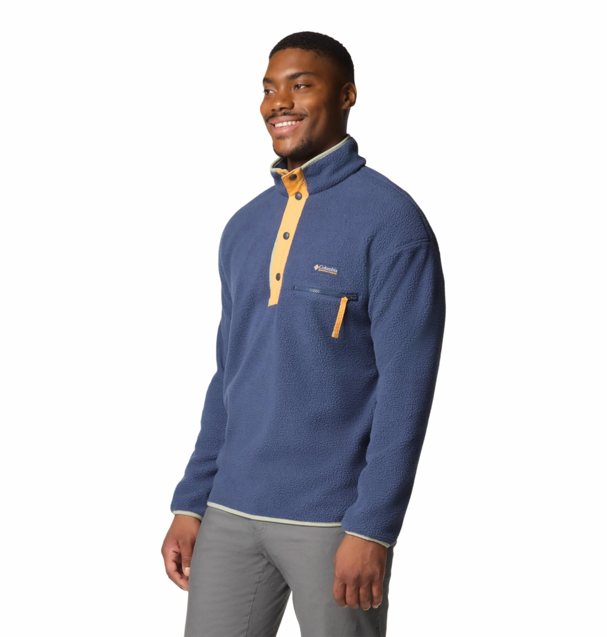 Lightweight Outfit Warm Liner Columbia Men Navy Blue Helvetia II Half Snap Fleece