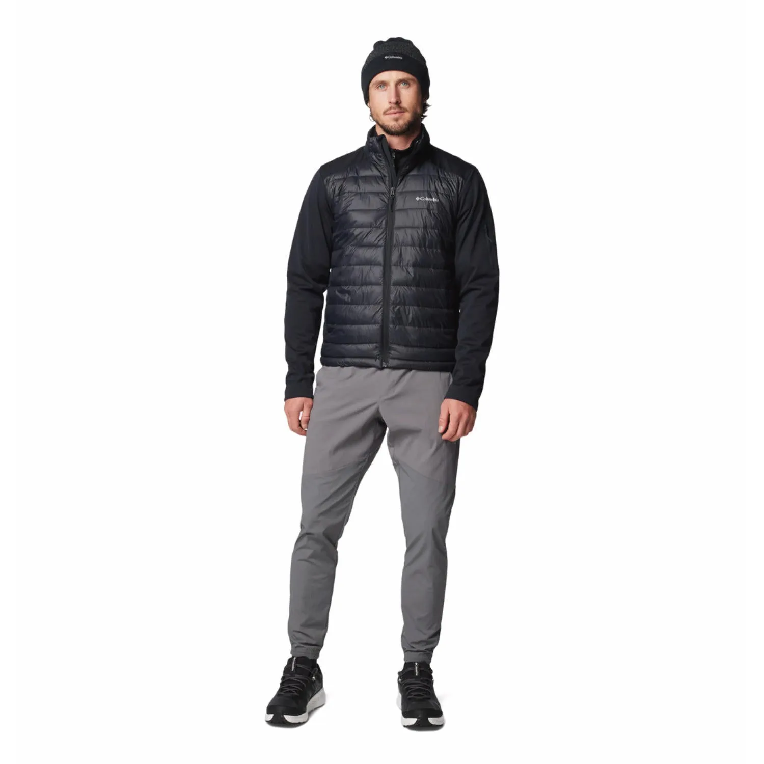 Columbia Men Black Columbia Tech Hybrid Softshell Slide Strap Waistband Stay Dry